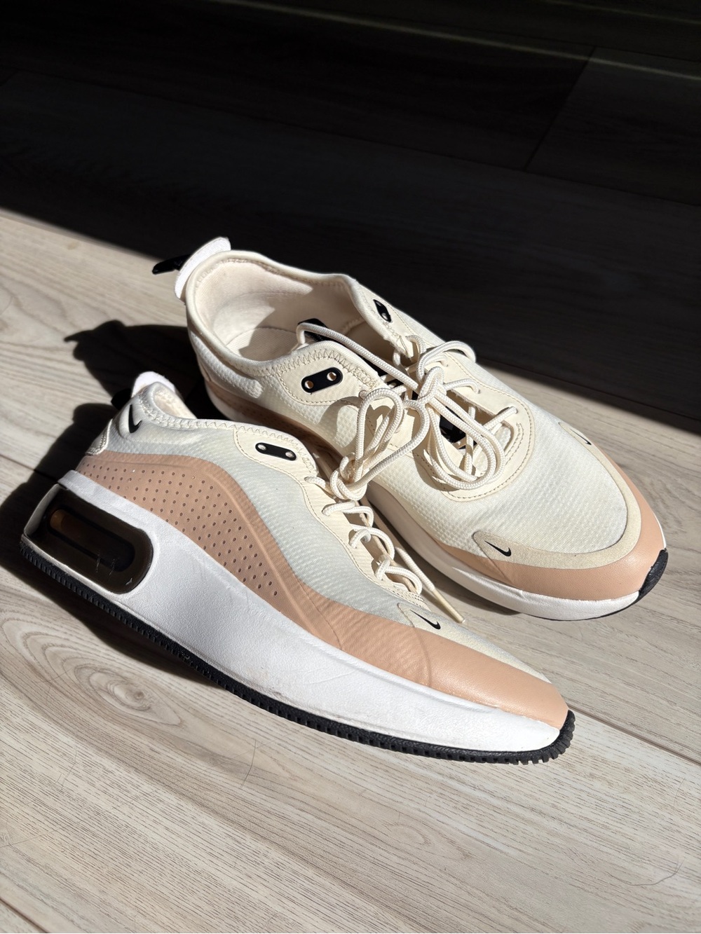 Nike Women’s Cream and Pink Air Max